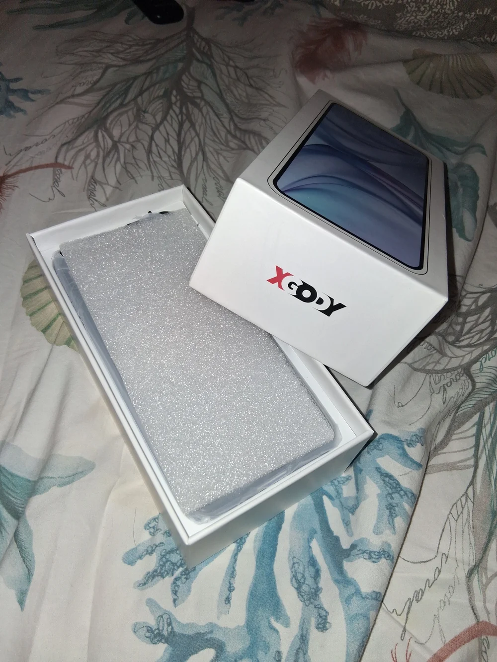 Smartphone with Clear Protective Case - Blue